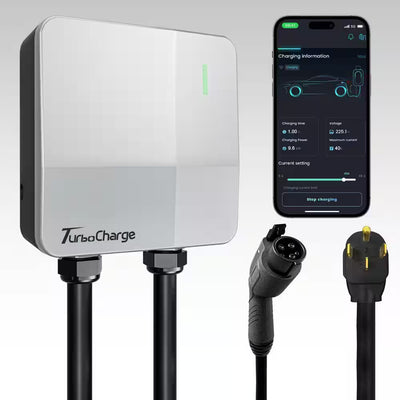 240-Volt Electric Vehicle Charging Station with NEMA 14-50 Plug, Wi-Fi & App Control For-22°F to 122°F Indoor/Outdoor