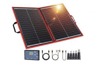 110W Portable Foldable Solar Panel Kit with PWM Controller and USB Ports