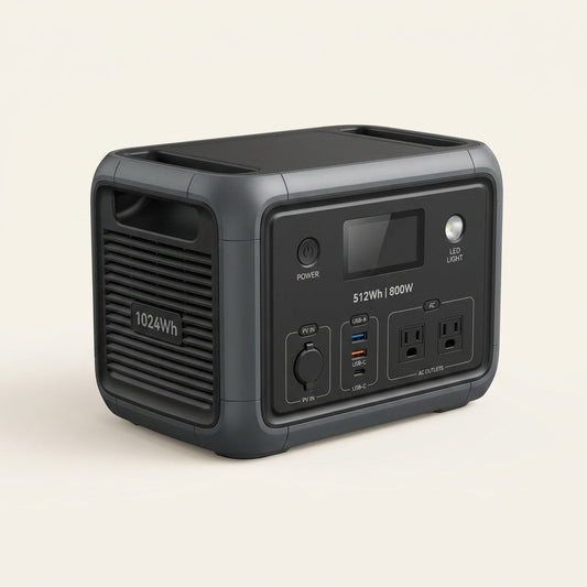 1800W Solar Generator Lifepo4 Battery Home Outdoor Emergency Portable Power Station with Wireless Charging — Studio Shot