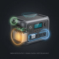 1800W Solar Generator Lifepo4 Battery Home Outdoor Emergency Portable Power Station with Wireless Charging — How It Works