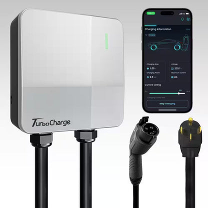 240-Volt Electric Vehicle Charging Station with NEMA 14-50 Plug, Wi-Fi & App Control For-22°F to 122°F Indoor/Outdoor