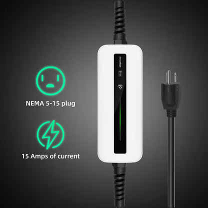 20Ft 120-Volt Level 1 EV Charger Cable NEMA5-15P Portable EVSE SAE J1772 Plug IP65 Home Charging Station
