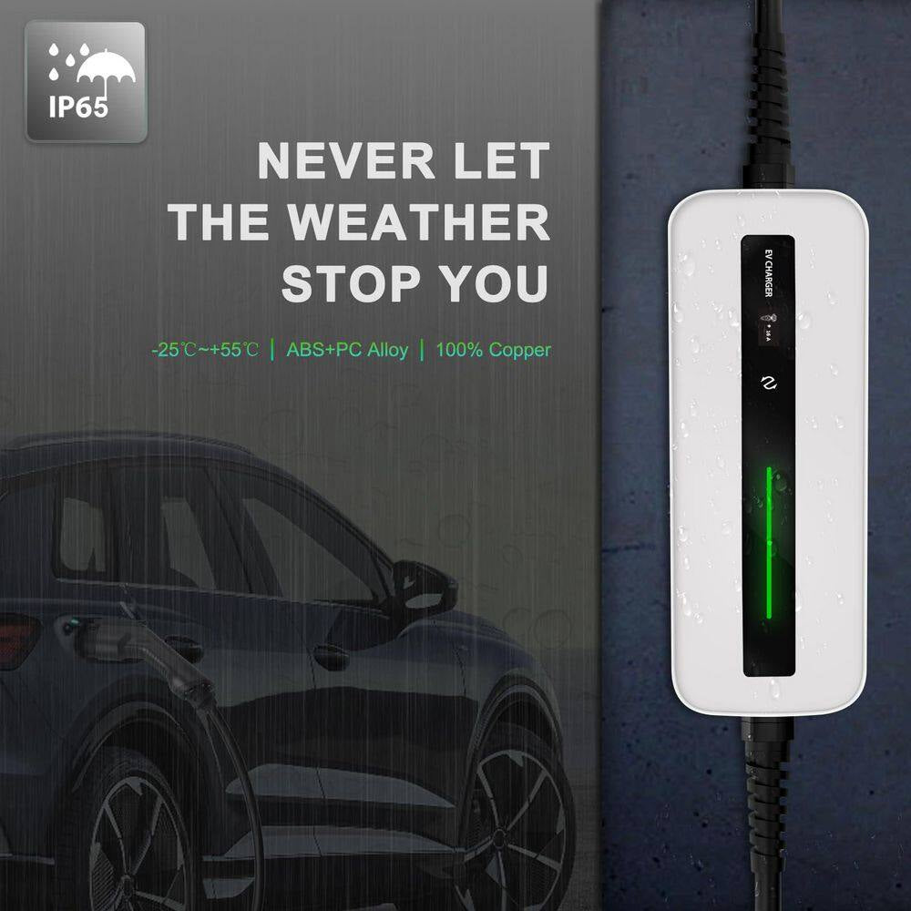 20Ft 120-Volt Level 1 EV Charger Cable NEMA5-15P Portable EVSE SAE J1772 Plug IP65 Home Charging Station