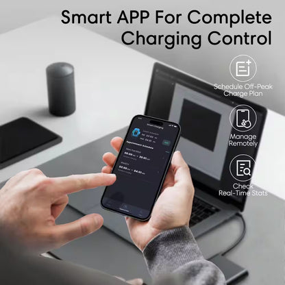 240-Volt Electric Vehicle Charging Station with NEMA 14-50 Plug, Wi-Fi & App Control For-22°F to 122°F Indoor/Outdoor