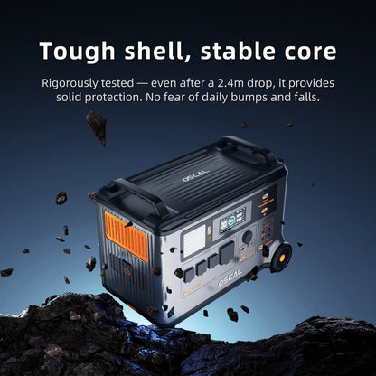 OSCAL PowerMax 3600SE Portable Power Station With 200W Solar Panel, 3600Wh LiFePO4 Battery, Solar Generator optional 200W Solar Panel, 3600W (Surge 7200W) Fast charging Home Backup Battery, Power Supply for Camping, RV