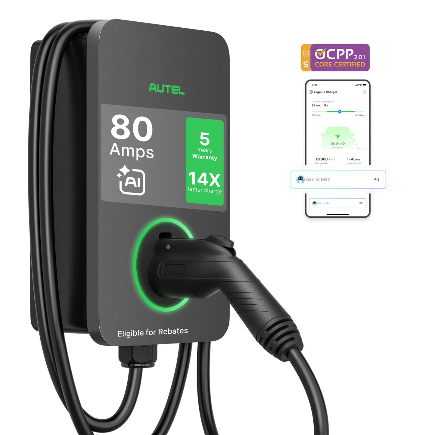 AC Pro 80A 19.2kW Residential EV Charger | CA