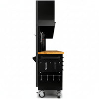 72 Inch 15 Drawers Tool Chest with 3 up Cabinet & Pegboard, Rolling Tool Cabinet with Drawers (Black)